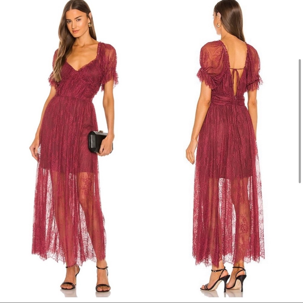 FREE PEOPLE DEAR JANE LACE MIDI DRESS - Picture 5 of 11
